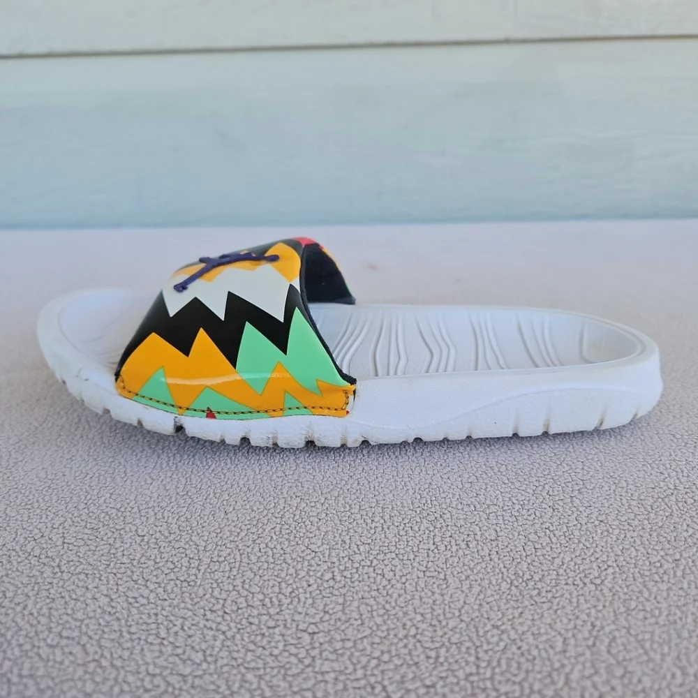 Nike Air Jordan Break Slide 4Y Fresh Prince Sandal CD5472-102 White Multi Color